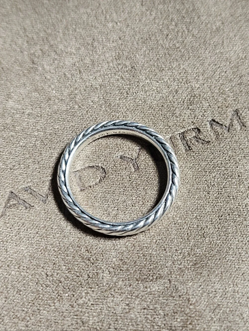 David Yurman Silver Braided Cable Stackable Band Ring Size 5.5